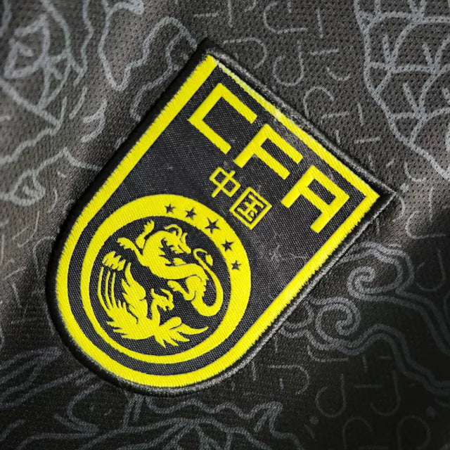 Camisa Seleção China I 18/19 - Torcedor Nike Masculina - Preta com detalhes em amarelo