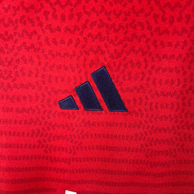 Camisa Osasuna I 23/24 - Torcedor Adidas Masculina - Vermelha com detalhes em azul e branco