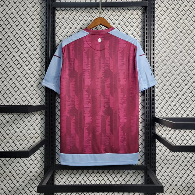 Camisa Aston Vila Home 23/24 - Torcedor Castore Masculina - Vinho