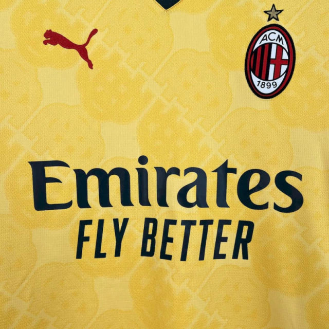 Camisa AC Milan III 25/26 - Torcedor Puma Masculina - Amarela com detalhes em verde