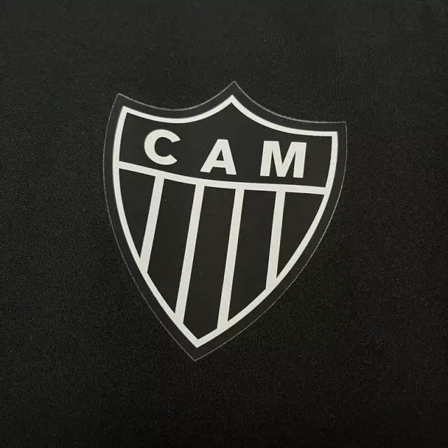Camisa Atlético Mineiro Treino 25/26 - Torcedor Adidas Masculina - Preta com detalhes em amarelo e laranja