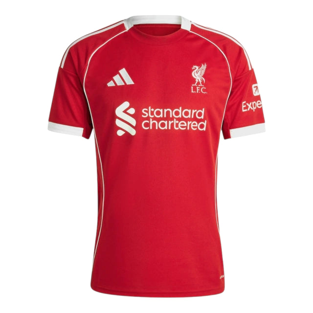 Camisa Liverpool I 25/26 - Torcedor Adidas Masculina - Vermelha com detalhes em branco