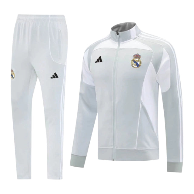Conjunto Real Madrid Treino 25/26 - Masculino Adidas - Cinza
