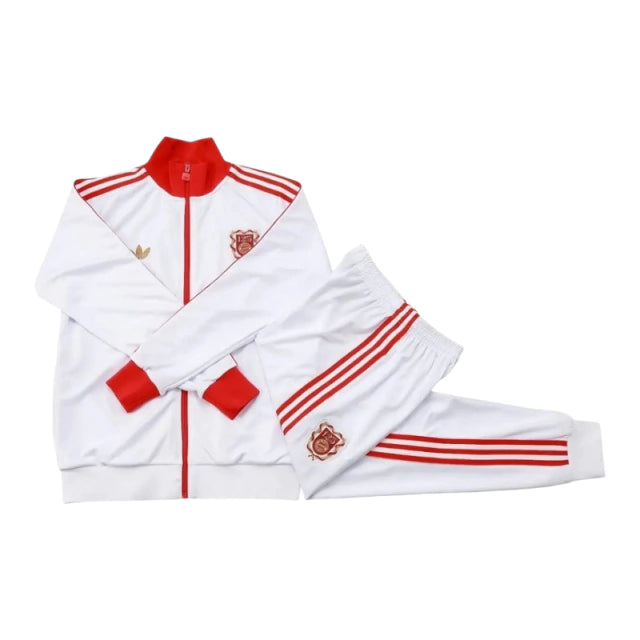 Conjunto Bayern de Munique Aniversário 125 Anos - Masculino Adidas - Branco e vermelho
