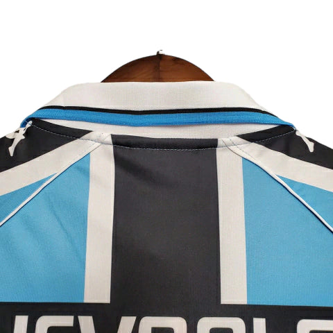 Camisa Retrô Grêmio I 2000 - Masculina Kappa - Azul e preta