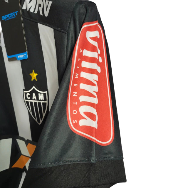Camisa Retrô Atlético Mineiro 16/17 - Torcedor Umbro Masculina - Preta com branca patrocínio Caixa Econômica