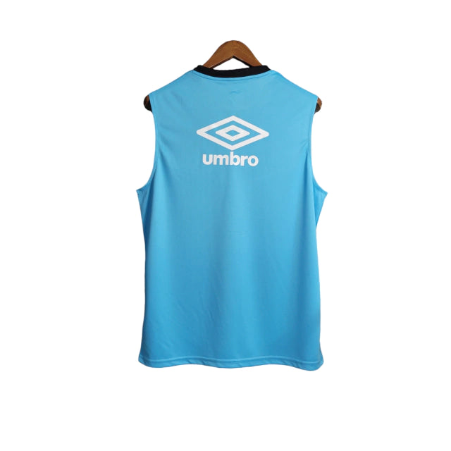 Camisa Regata Grêmio Treino 23/24 - Torcedor Umbro Masculina - Azul com detalhes em cinza e branco