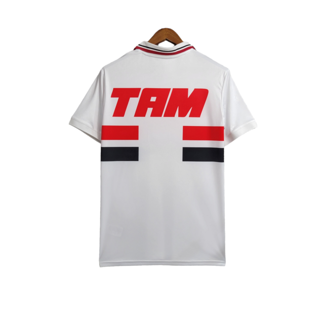 Camisa Retrô São Paulo I 1993/1994 - Masculina Penalty - Branca com detalhes em vermelho e preto