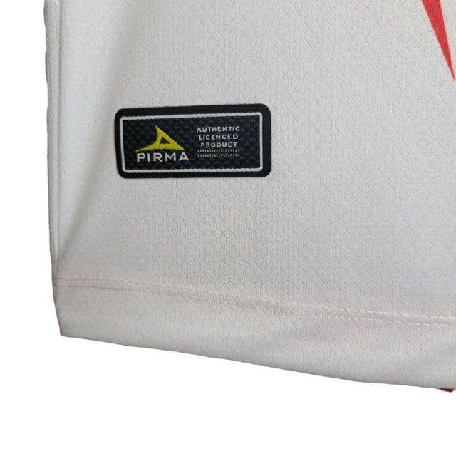 Camisa Necaxa do México I 23/24 - Torcedor Pirma Masculina - Branco com detalhes em vermelho