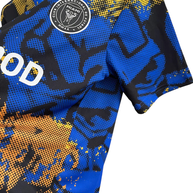 Camisa Inter Miami Treino 23/24 - Torcedor Adidas Masculina - Azul com detalhes em preto e amarelo