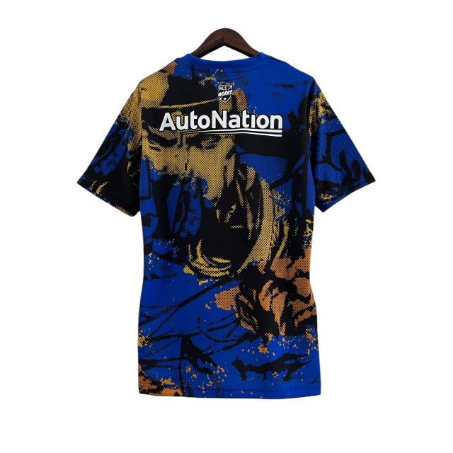 Camisa Inter Miami Treino 23/24 - Torcedor Adidas Masculina - Azul com detalhes em preto e amarelo