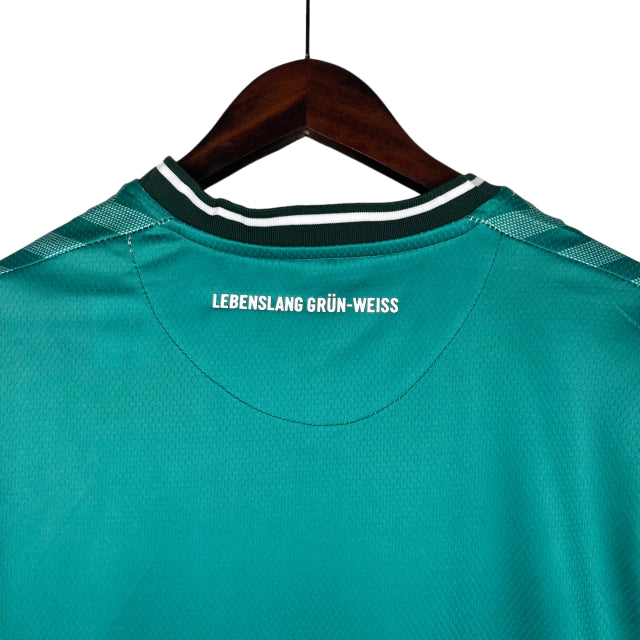 Camisa Werder Bremen I 23/24 - Torcedor Hummel Masculina - Branca e verde com detalhes em preto