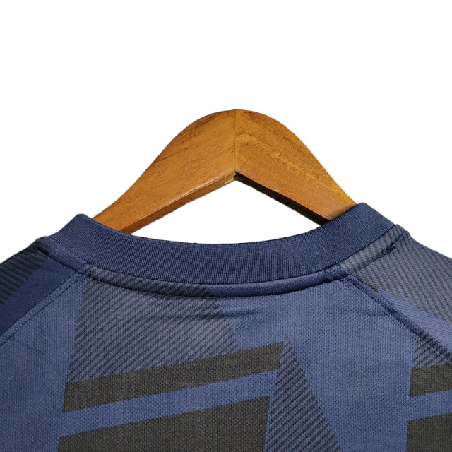 Camisa Al-Nassr Treino 23/24 - Torcedor Dunes Masculina - Azul com detalhes em preto e amarelo