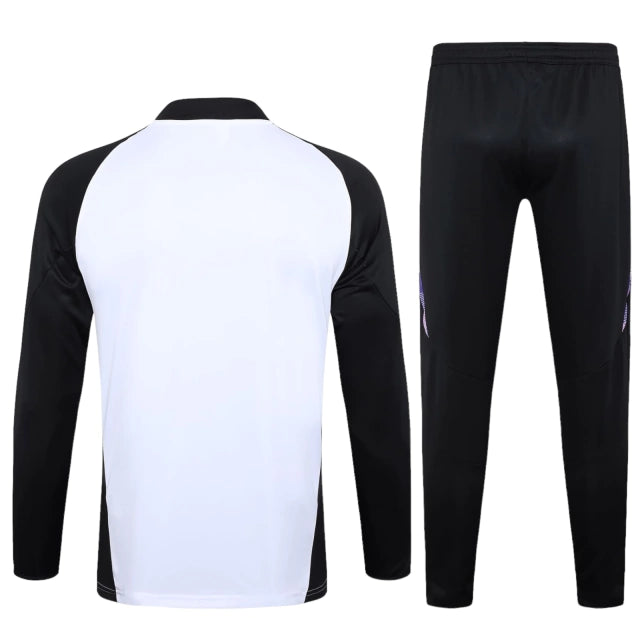 Conjunto Seleção Alemanha Treino 24/25 - Masculino Adidas - Branco e preto com detalhes em roxo