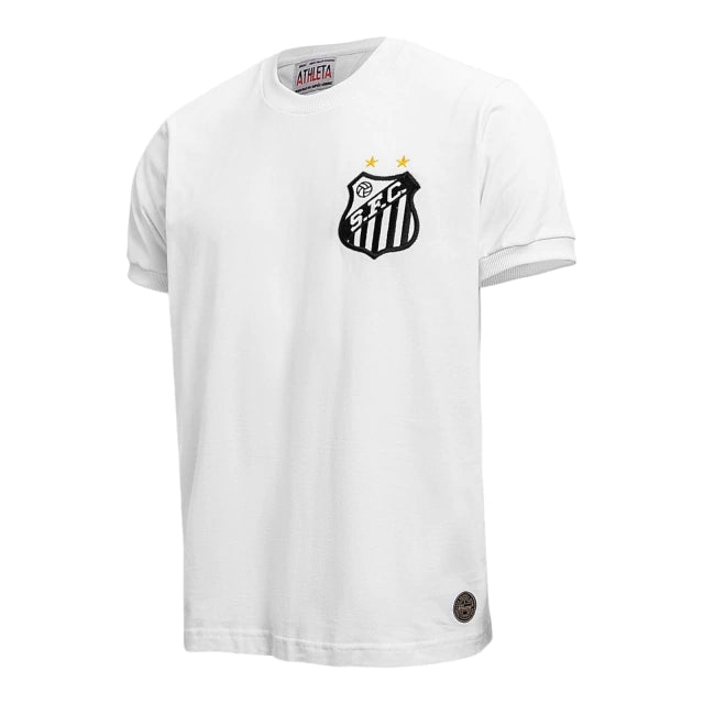 Camisa Retrô Santos 1969 Milésimo Gol Pelé - Masculina - Branca