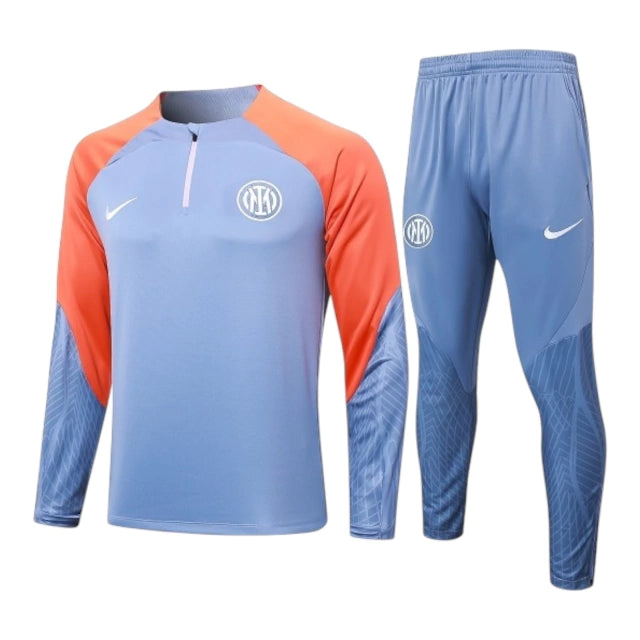 Conjunto Inter de Milão Treino 24/25 - Masculino Nike - Azul com detalhes em laranja